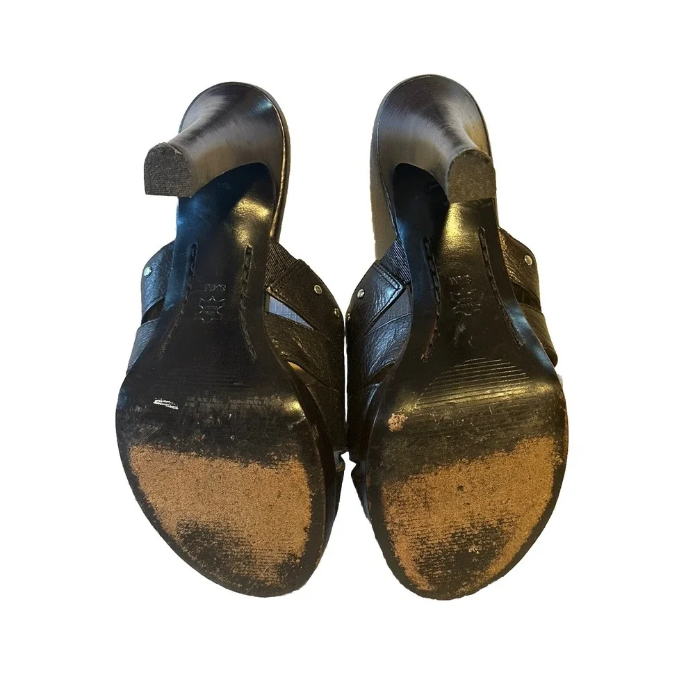 Michael Kors Astor‎ Dark Brown Studded cut-out slide women's sz 8